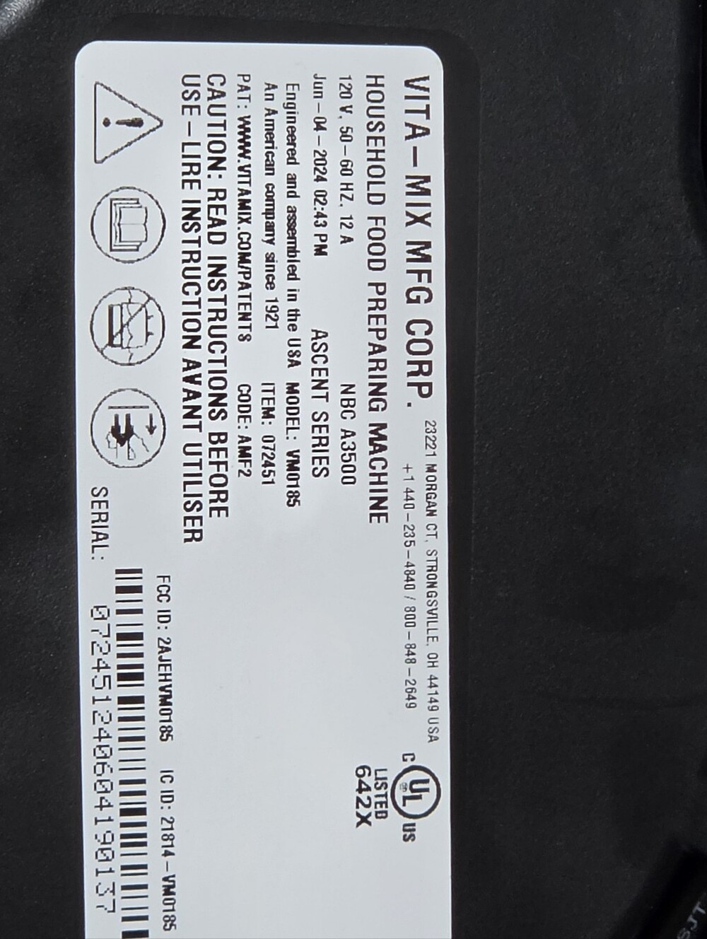 Vitamix Series A3500 Blender White Gold Excellent Professional Grade Works! - Picture 14 of 14